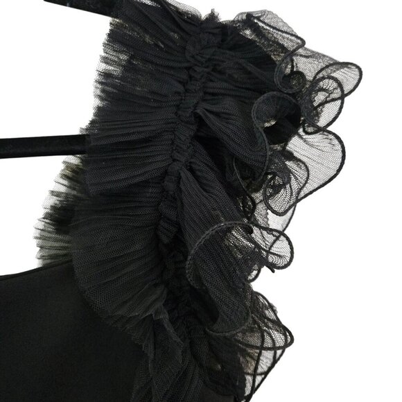 Thirty Thirty LA NWT Black Organza Ruffled Sleeve Bodycon Mini Dress Size L - Picture 3 of 6